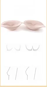 Detail of skin-tone invisible bra with dot-glue anti-slip pattern for lifting effect