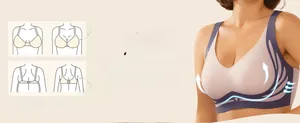 Detail of W-shaped jelly support band for wire-free lifting and back smoothing effect