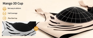 Detail of 3D mango cup padding showing full coverage design and non-deforming material