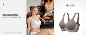 Detail view of seamless wireless bra with revolutionary Jelly Bands technology for support