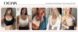 Seamless V-neck comfort bras for women showing various colors and inclusive sizing from M to 3XL