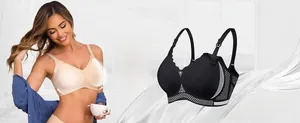 Detail of seamless maternity bra with jelly gel support and breathable honeycomb design