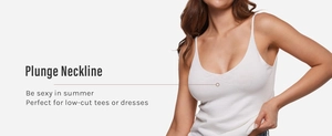 White ribbed plunge neckline bralette with thin straps for low-cut summer outfits