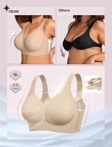 Wireless seamless push-up bra for women featuring breathable padding and wide straps