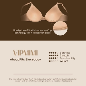 Women's nude seamless bra with buttery soft scoop neck and thin adjustable straps