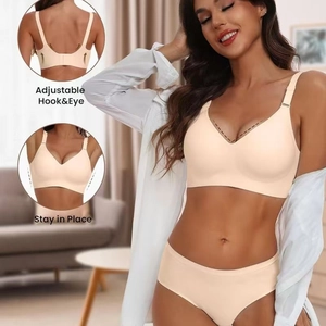 Women's Seamless Wireless Push Up Bra Plus Size Comfort Jelly Strip Support Bralette