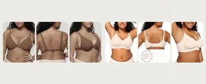 Detailed comparison of seamless push-up bra showing breast lift and side smoothing features