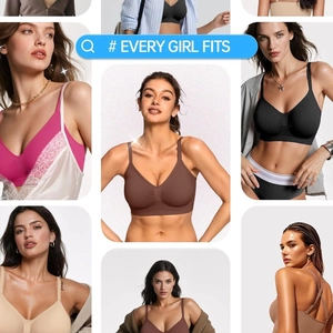 Women seamless non-wired bra collection in multiple colors with lace and thin strap details