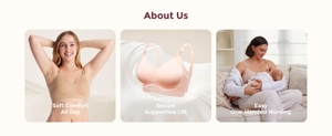 Dettagli del reggiseno per allattamento senza cuciture con clip e design super confortevole
