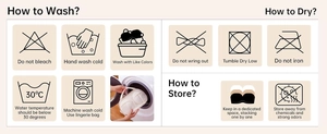 Detailed care instructions for wireless bras including washing, drying and storage tips