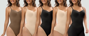 Diverse varianti di colore per body modellanti senza cuciture con scollo a V
