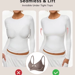 Seamless push up lift bra in coffee brown color invisible under tight tops for women
