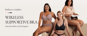 Three-color set of wireless supportive bras with seamless comfort fit for women
