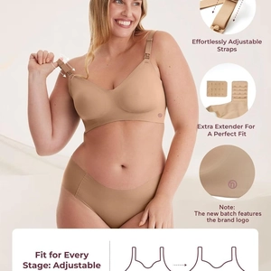 Set reggiseno per allattamento senza cuciture con ganci frontali e slip abbinati