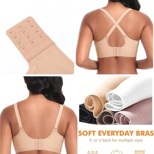 Wireless seamless jelly bras for women with multi-way straps and four-row back closure