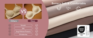 Detail of seamless nursing bra fabric texture with OEKO-TEX certified materials