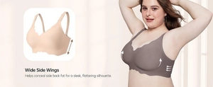 Dettaglio delle ali laterali ampie sui reggiseni senza cuciture per sostegno