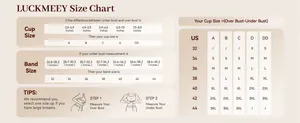 Comprehensive size guide for seamless mesh jelly bras from S to 3XL including cup measurements