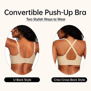 Nahtloser Push-Up-BH in Nude mit verstellbarem U-Rücken und überkreuzten Trägern