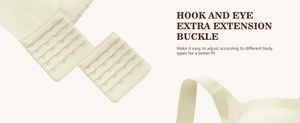 Detail of three-row hook and eye extender for seamless wireless supportive jelly bra
