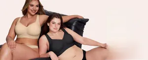Detail of 1.18in wide support band on wireless full coverage seamless bras