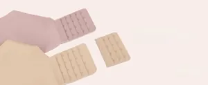 Detail of 5-row back closure and extra extender on seamless full coverage bra