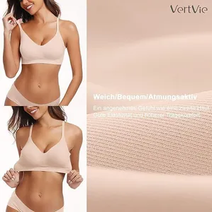 Nahaufnahme des nahtlosen nudefarbenen BH-Stoffs mit atmungsaktivem Strickmuster