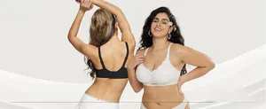 Détail du soutien-gorge à col en V festonné avec mesh respirant et dos lissant pour femme