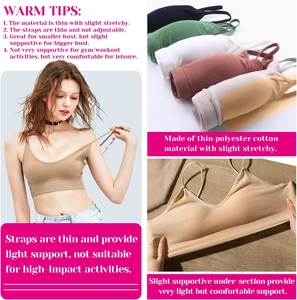 Pack of 6 ribbed padded bralettes for women made from soft polyester cotton fabric