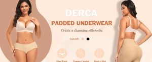 Détails de la culotte gainante DERCA sans couture à taille haute avec rembourrage fessier