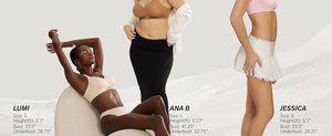 Soutiens-gorge sans couture sur différentes morphologies avec guide des tailles détaillé