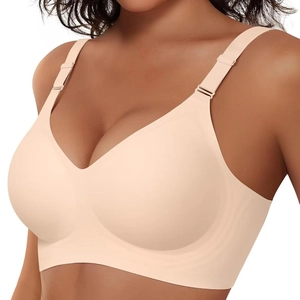 Women Seamless Wireless Bra Push Up Supportive Bralette Everyday Full Coverage Comfort Non Wired Adjustable Straps Lingerie