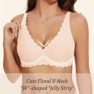 Dettaglio del reggiseno a V senza cuciture con supporto Jelly Strip a W e bordi a onde