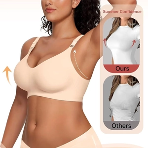 Women's seamless push-up bra without underwire providing full coverage and natural support
