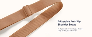 Close-up of adjustable anti-slip shoulder straps with matte texture and plastic sliders