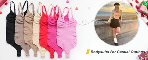 Bodys sans couture en six coloris avec fines bretelles et fermeture à boutons-pression