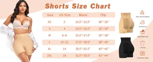 Tableau des tailles pour culottes remonte-fesses sans couture avec conseils d'entretien