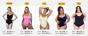 Guide des tailles détaillé pour body sans couture avec mesures de poitrine et de taille