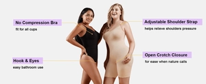 Détail du body sculptant sans couture avec bretelles réglables et ouverture à l'entrejambe