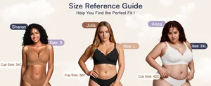 Wireless seamless jelly bra size chart and reference guide for women with cup sizes 34C-42C
