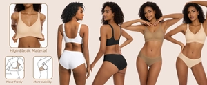 Close-up of high elastic seamless push-up bra and panty set showing detailed structure