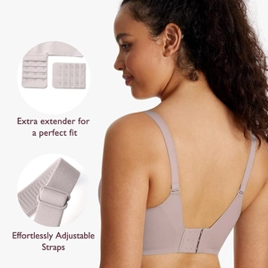 Seamless maternity bra with adjustable straps and extra extender for nursing comfort