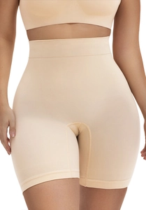 Détail du tissu sans couture de la gaine amincissante taille haute avec contrôle du ventre