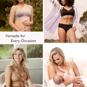 Seamless nursing bras for maternity, multi-pack showing daily wear and nursing convenience