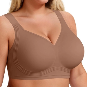 Women Seamless Wireless Bra Full Coverage Supportive Plus Size Wide Straps Comfort Bralette Lift Up Underwear
