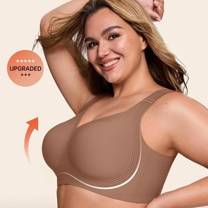Upgraded wireless seamless bra for women with extra support and wide side wings