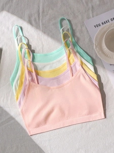 Detailed close-up of 5-pack seamless ribbed cotton camisoles in assorted pastel colors