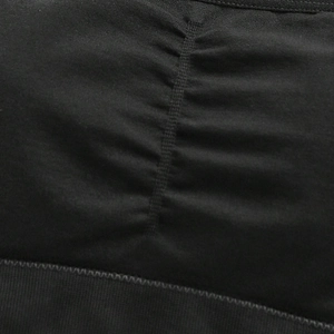 Black ruched strapless tube top for teen girls with ribbed hem and elastic fabric