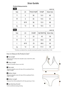 Size chart for seamless lingerie set showing CM and US measurements for S to XL sizes