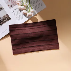 Haut Tube Rayé Sans Couture Pour Femmes Soutien-Gorge Bandeau Côtelé Sans Bretelles Antidérapant Haut Court Décontracté